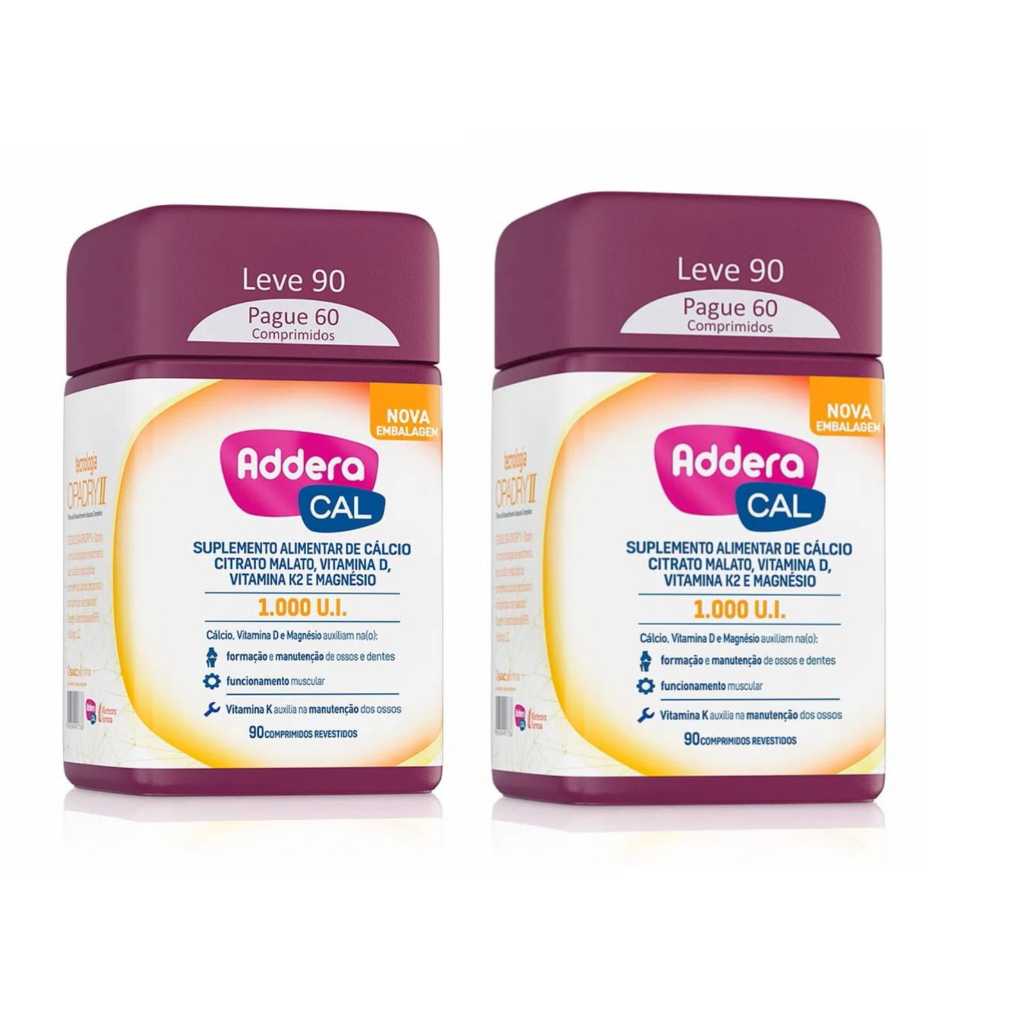 KIT 2 ADDERA Cal 1.000 U.I. 90 Comprimidos | Shopee Brasil