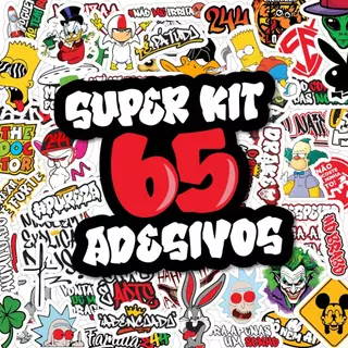 Cartela de Adesivos Kit com 65 Unidades Adesivo Para Moto Carro Capacete Adesivo 244 Grau