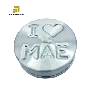 FORMA BALLERINE DECORADA I LOVE MÃE (ALUM.) - 16x5 CM.