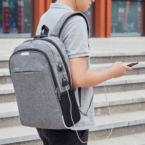 Mochila Anti Furto Notebook Saida Cabo Usb Aux Fone