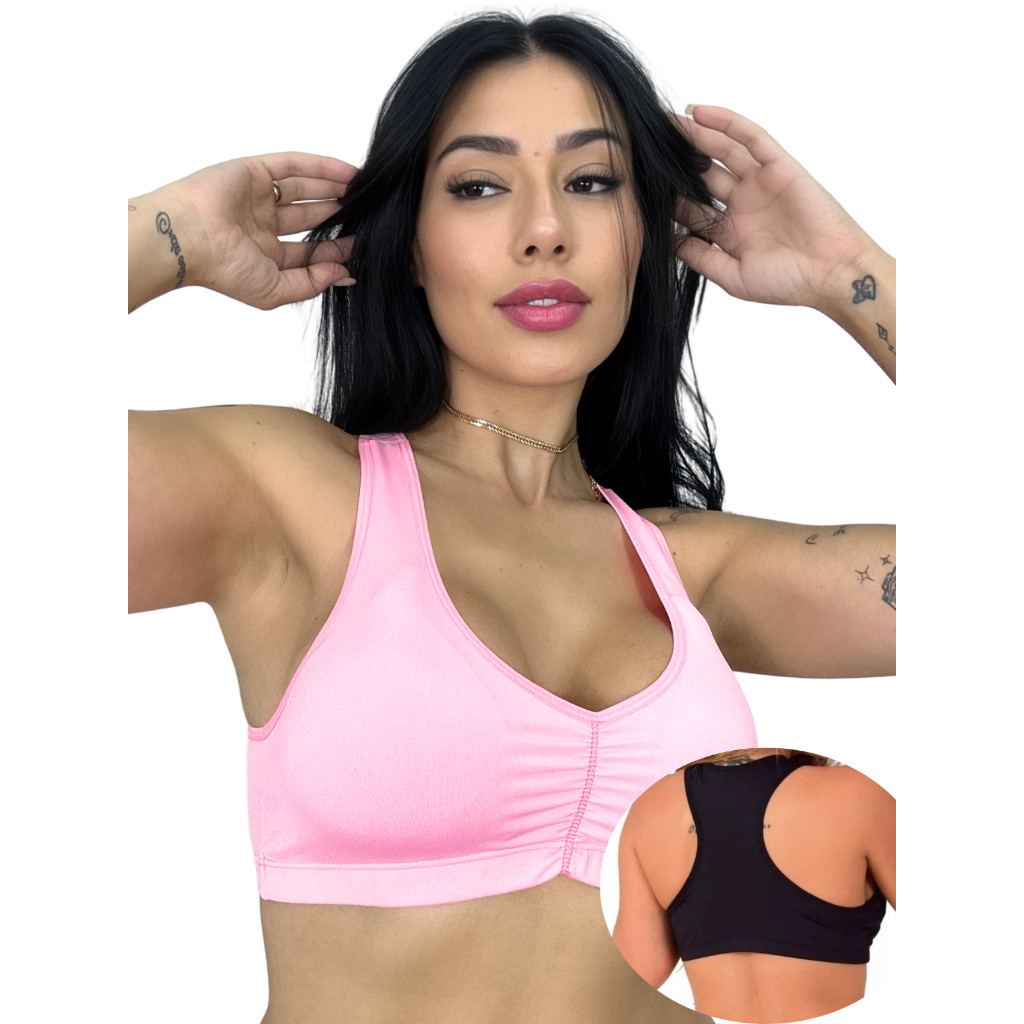 KIT 2 Top Fitness Feminino Nadador Academia Roupa de Treino Feminina