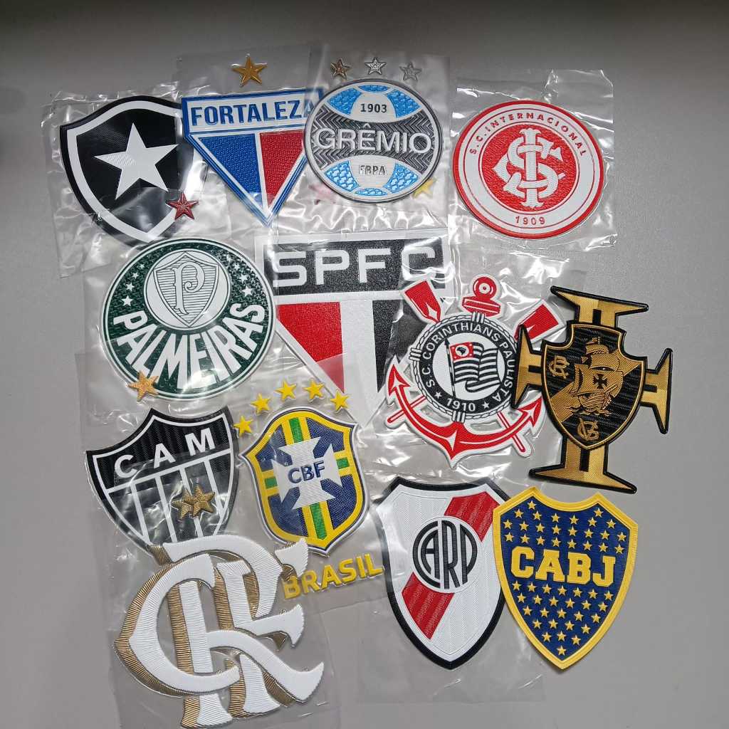 Patch Futebol Termocolante Escudo de time Logo Brasão 3D TPU Brasileirão 2023 2024