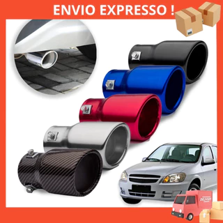 Ponteira Escapamento Prata Tuning Esportivo Carro Universal Parafuso Alumínio Veicular Automotivo em Oferta na Shopee