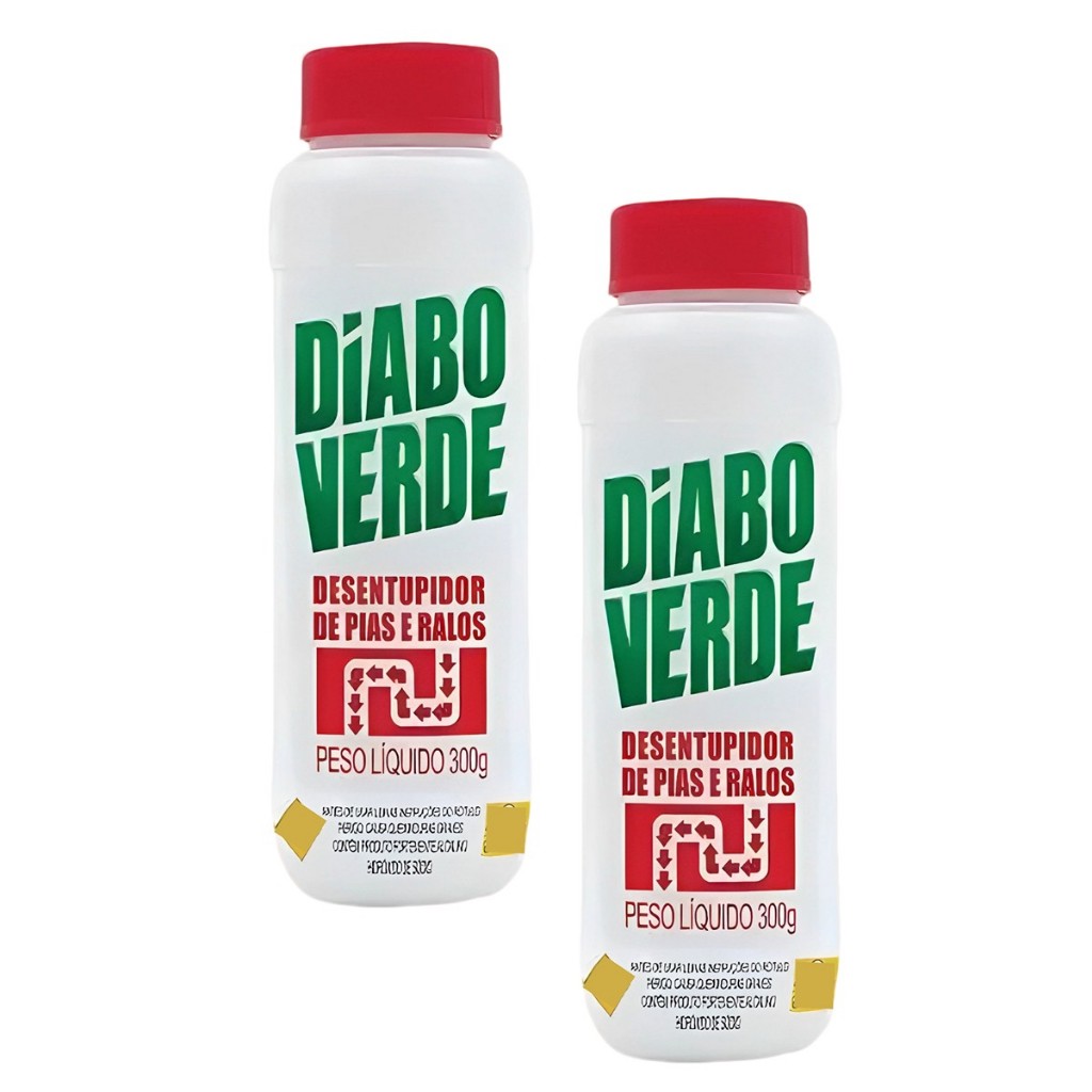 Kit 2 Diabo Verde Desentupidor Granulado De Ralo, Vaso E Pia 300g