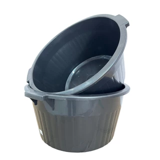 JOGO 2 BACIAS DE 50 LITROS PLASTICO PRETO
