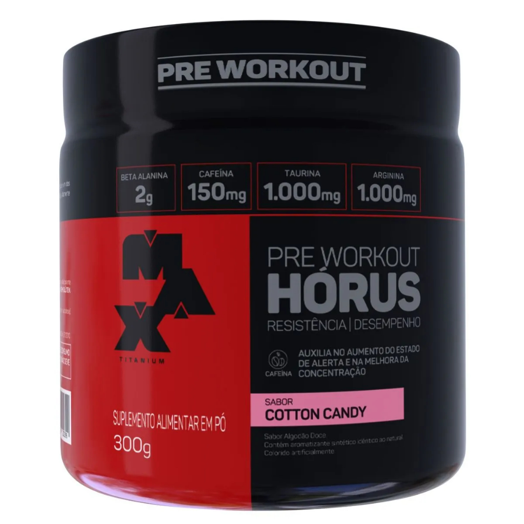 Pré Treino Horus Pre-Workout Cotton Candy 300g Max Titanium