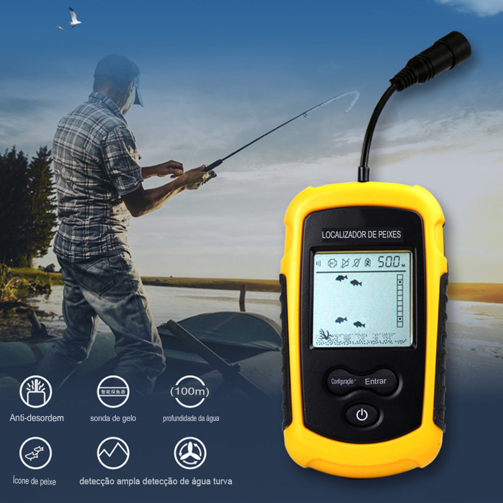 Localizador de Peixes Sonar Portátil Para Pesca Com Sonda Ultra-sônica Fish Finder Oferta Relâmpago 3