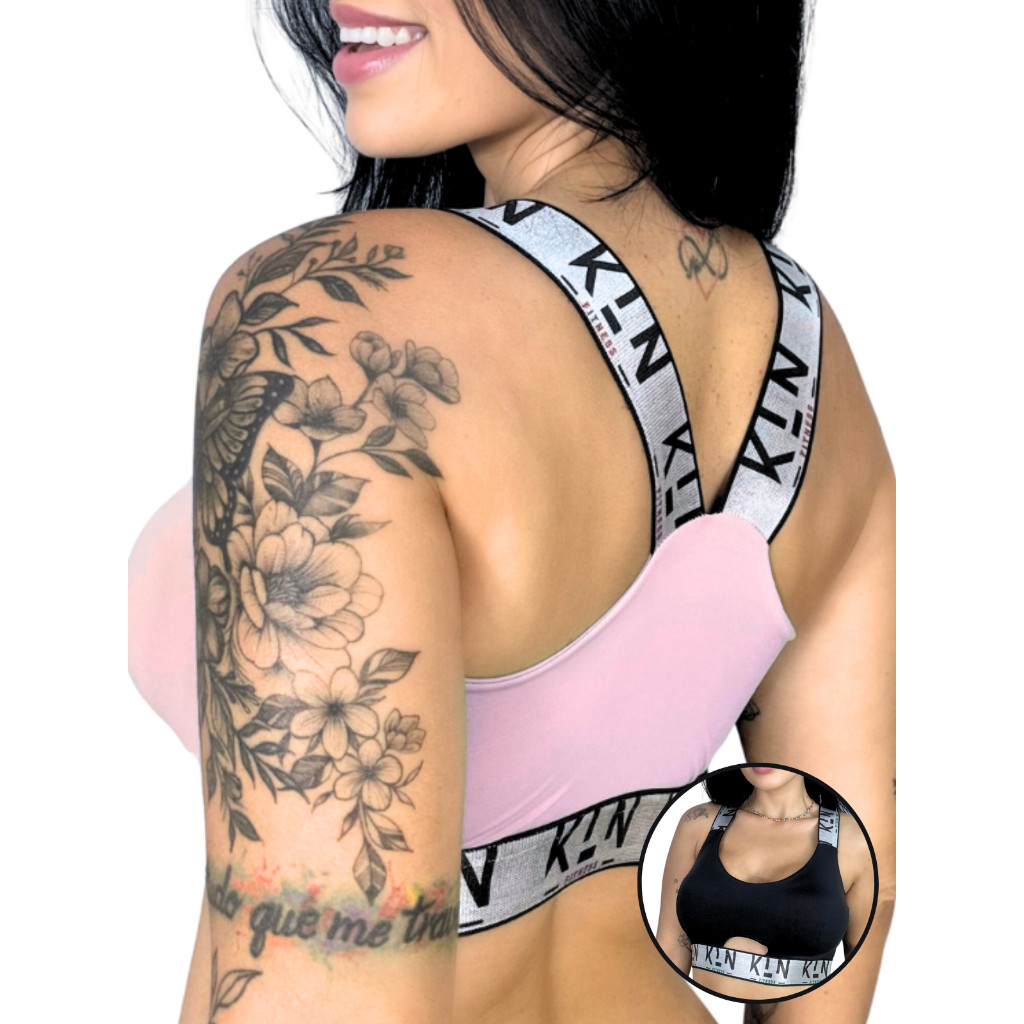 Kit 2 Top Fitness Academia KLN Modas Top Feminino Roupa de Treino Feminina