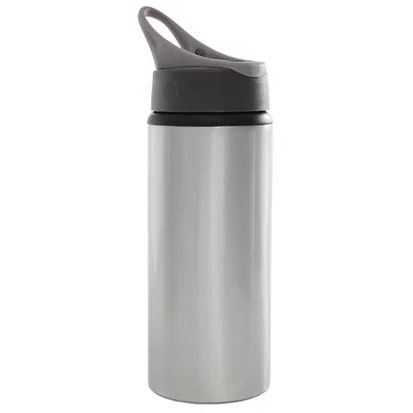 Squeeze Garrafa Para Sublimação Prata Bico Retratil 600ml