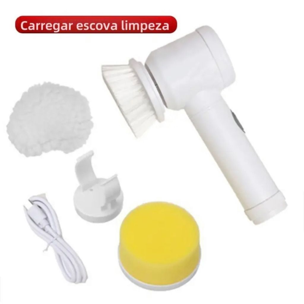 Escova Eletrica de Limpeza 5 em 1 Sem Fio Limpador Multiuso Pratico Para Cozinha , Banheiro