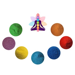 Areia Colorida Maleoga® - Decoração Yoga Ioga Cores Do Chakra 7 Pcts