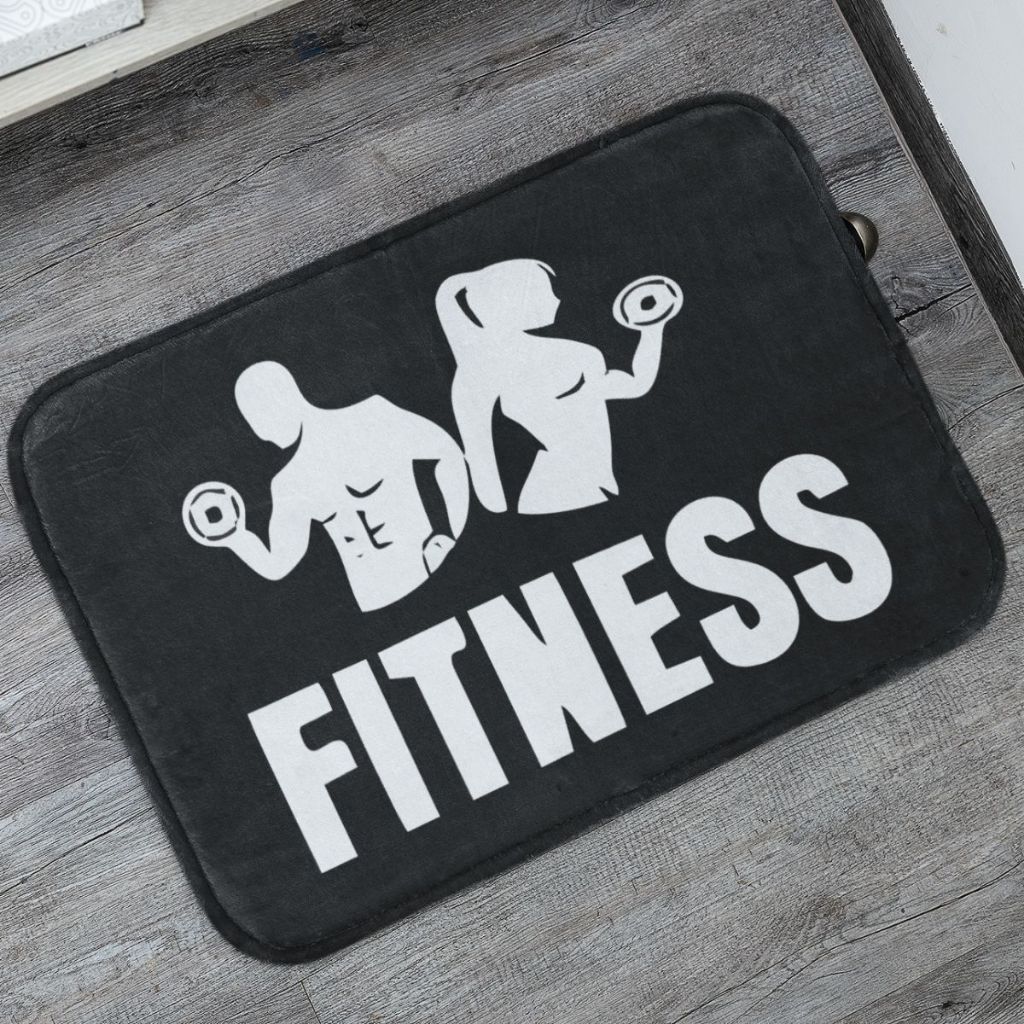 Tapete Porta de Entrada Fitness 55x35cm Antiderrapante