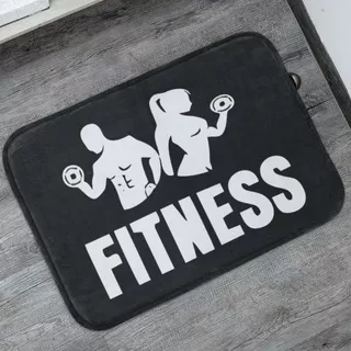 Tapete Porta de Entrada Fitness 55x35cm Antiderrapante