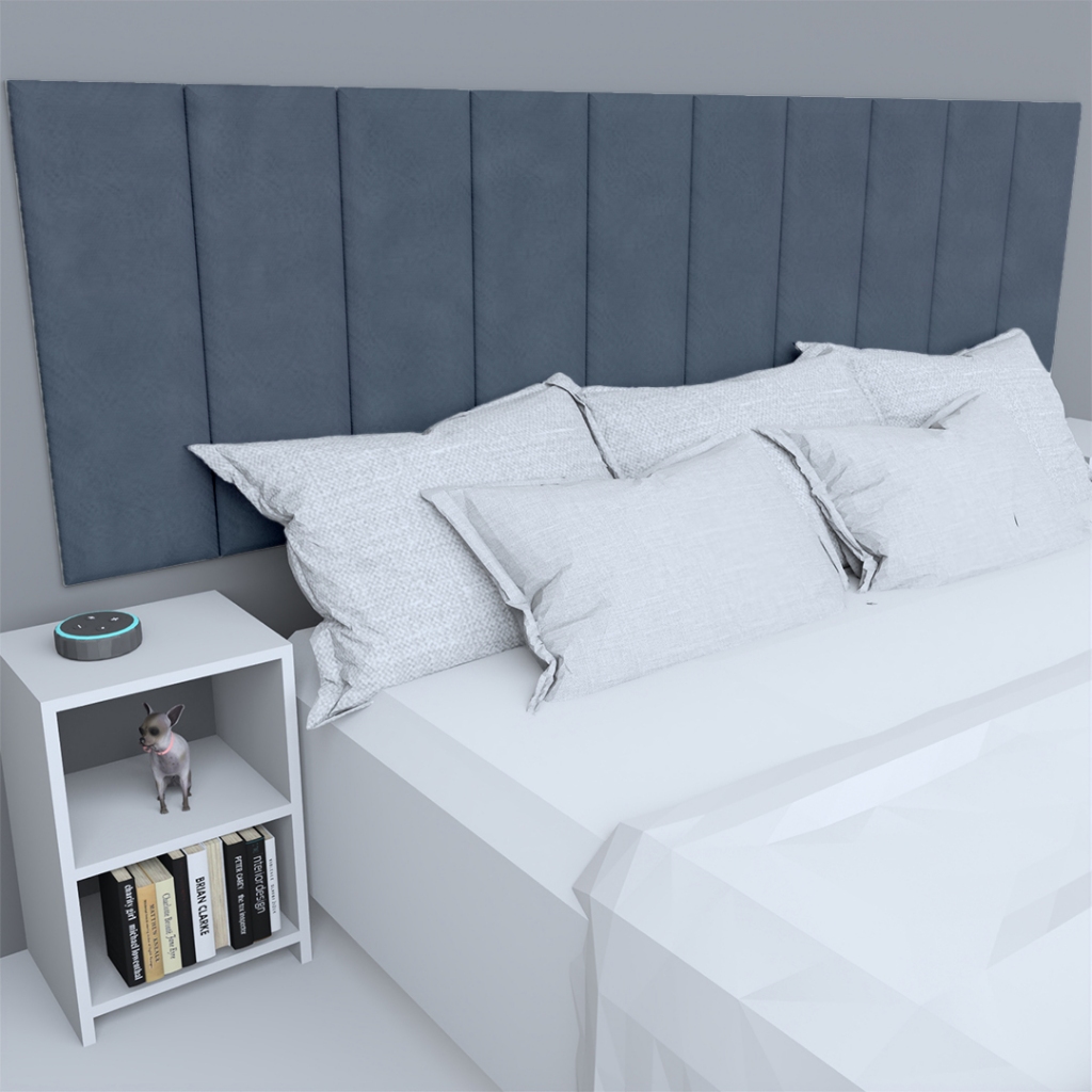 Modulo cabeceira de cama estofada adesiva suspensa retangular 60 x 20 decorativa