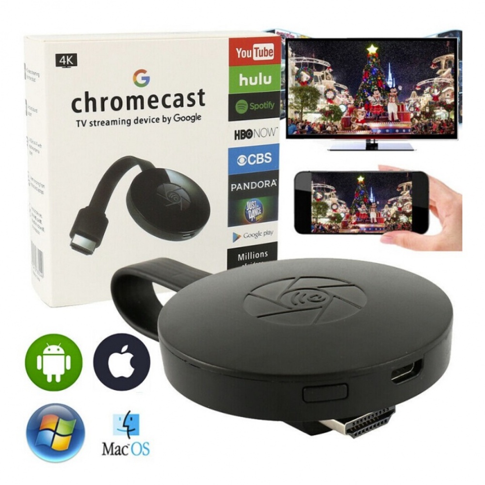 Adaptador Chromecast G2 espelhamento TV Streaming Wireless Miracast Airplay Google HDMI