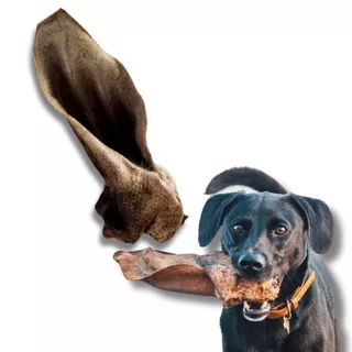 Orelha Bovina Com Ouvido Desidratada Mordedor 100% Natural Para Cães 1 Unidade Natuka