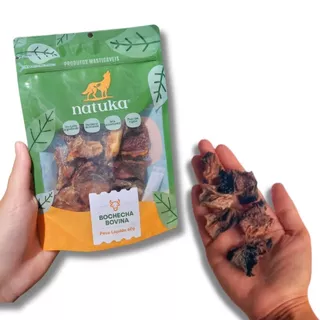 Bochecha Bovina Desidratada Mordedor 100% Natural Para Cães 60g Natuka