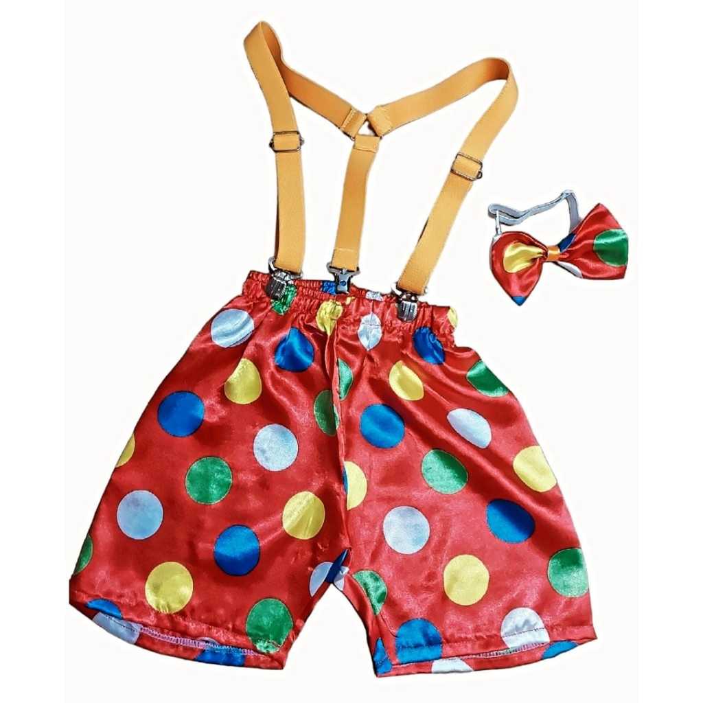 Roupa De Palhaço Infantil Conjunto Temático Com Gravatinha Fantasia ...
