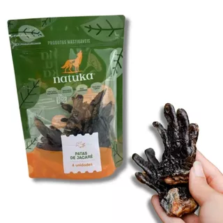 Patas de Jacare Desidratadas Mordedor 100% Natural Para Cães 4 Unidades Natuka