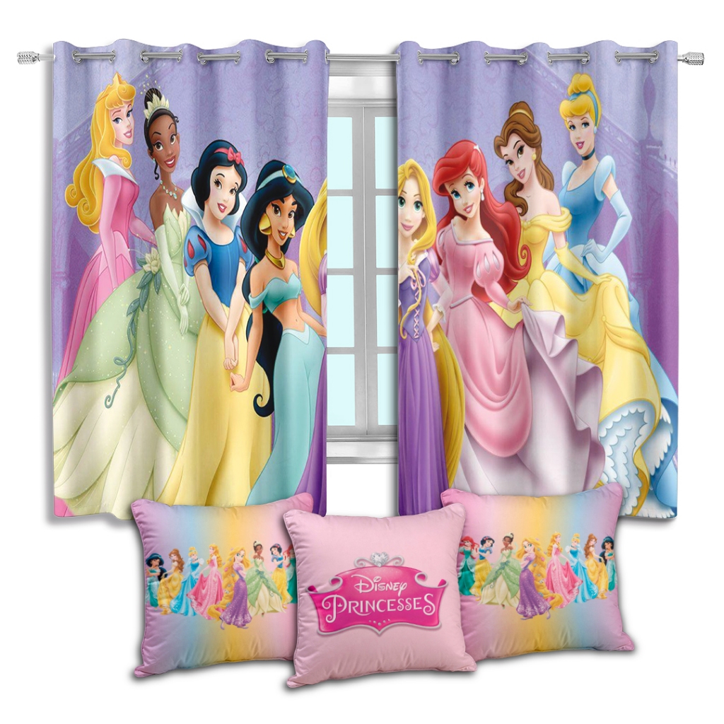 CORTINA PARA QUARTO DE MENINA PRINCESAS COM OU SEM ALMOFADAS DIVERSOS TAMANHOS E OPÇÕES