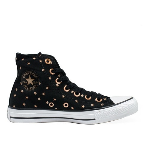 Botinha All Star Converse Cano Alto Estrela Lateral Masculino - Unissex - Estrelas Douradas