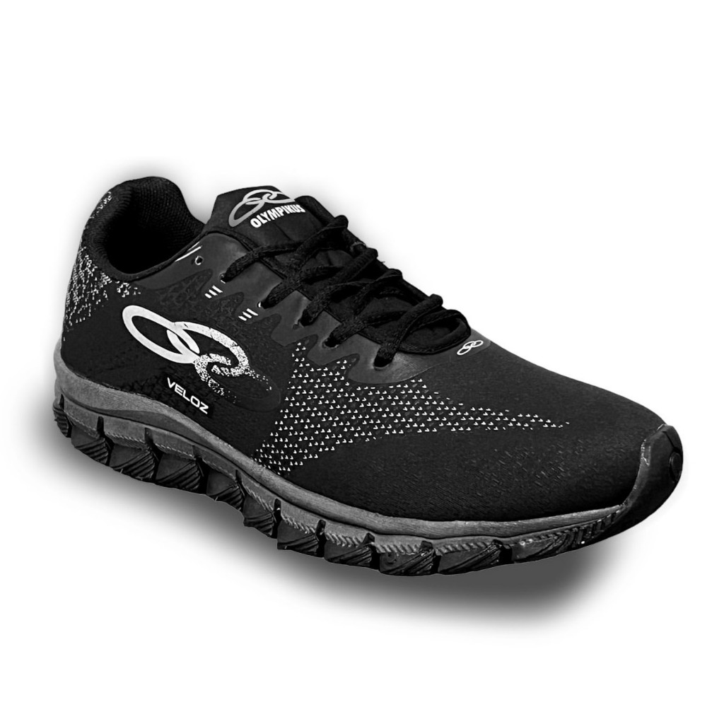 Tênis Masculino Casual Academia Olimpk Preto Preto Esportivo Dia a Dia Confortável Barato