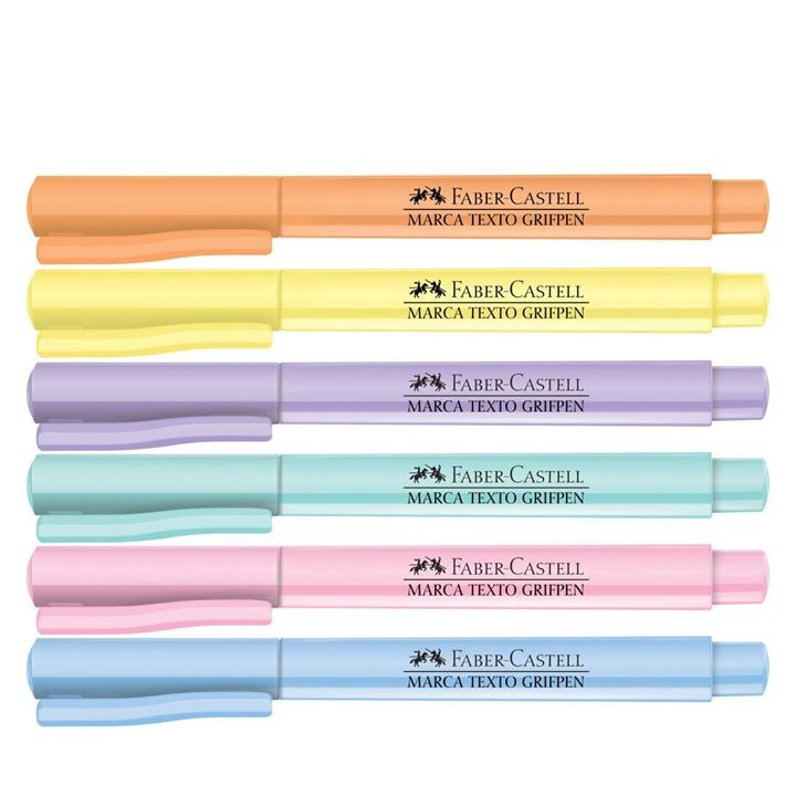 CANETA MARCA TEXTO TONS PASTEL GRIFPEN FABER CASTELL