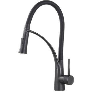 Torneira Cozinha Flexível Misturador Monocomando Gourmet Top Preto