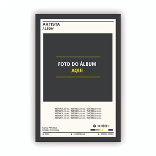 Quadro Decorativo Personalizado Com o Álbum que Você Quiser Com Moldura Preta