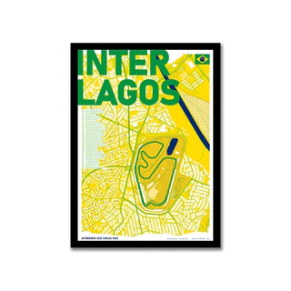 Quadro Decorativo Vintage Formula 1 Autódromos F1 2021 tamanho 60x40cm com Moldura