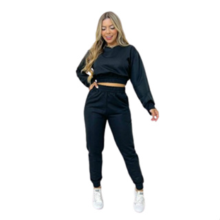 Cropped curto Conjunto de moletom