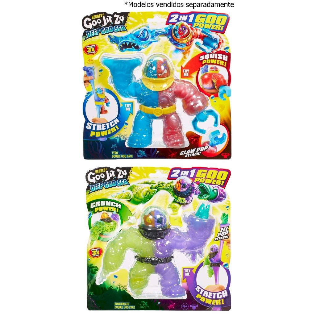 Boneco Elástico Heroes of Goo Jit Zu 2 em 1 Goo Power - 16 cm