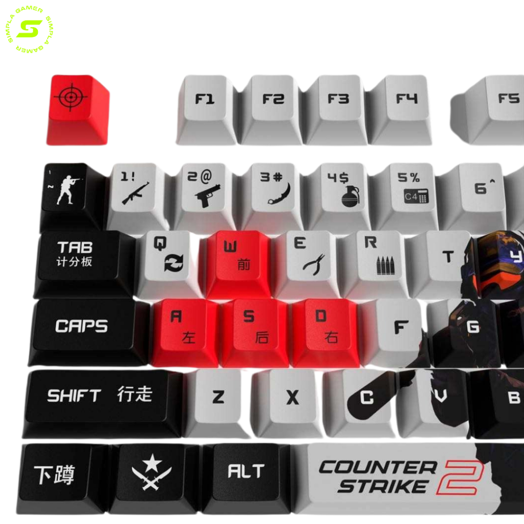 Keycaps Counter-Strike 2 - 130 teclas personalizadas