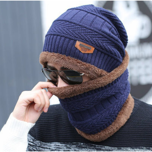 Conjunto Touca Gorro Cachecol Flexível + Quente Para Inverno / Masculino / Mulheres
