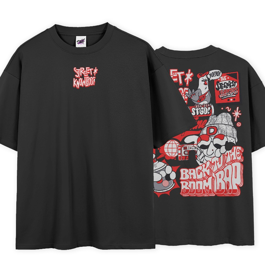 Camiseta Oversized Discipline Street Knowledge Back To The Boom Bap T-shirt