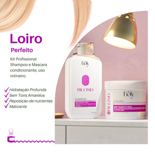 Kit Matizante Profissional Platinados, Loiros, Brancos 2 Produtos Shampoo Mascara Condicionante