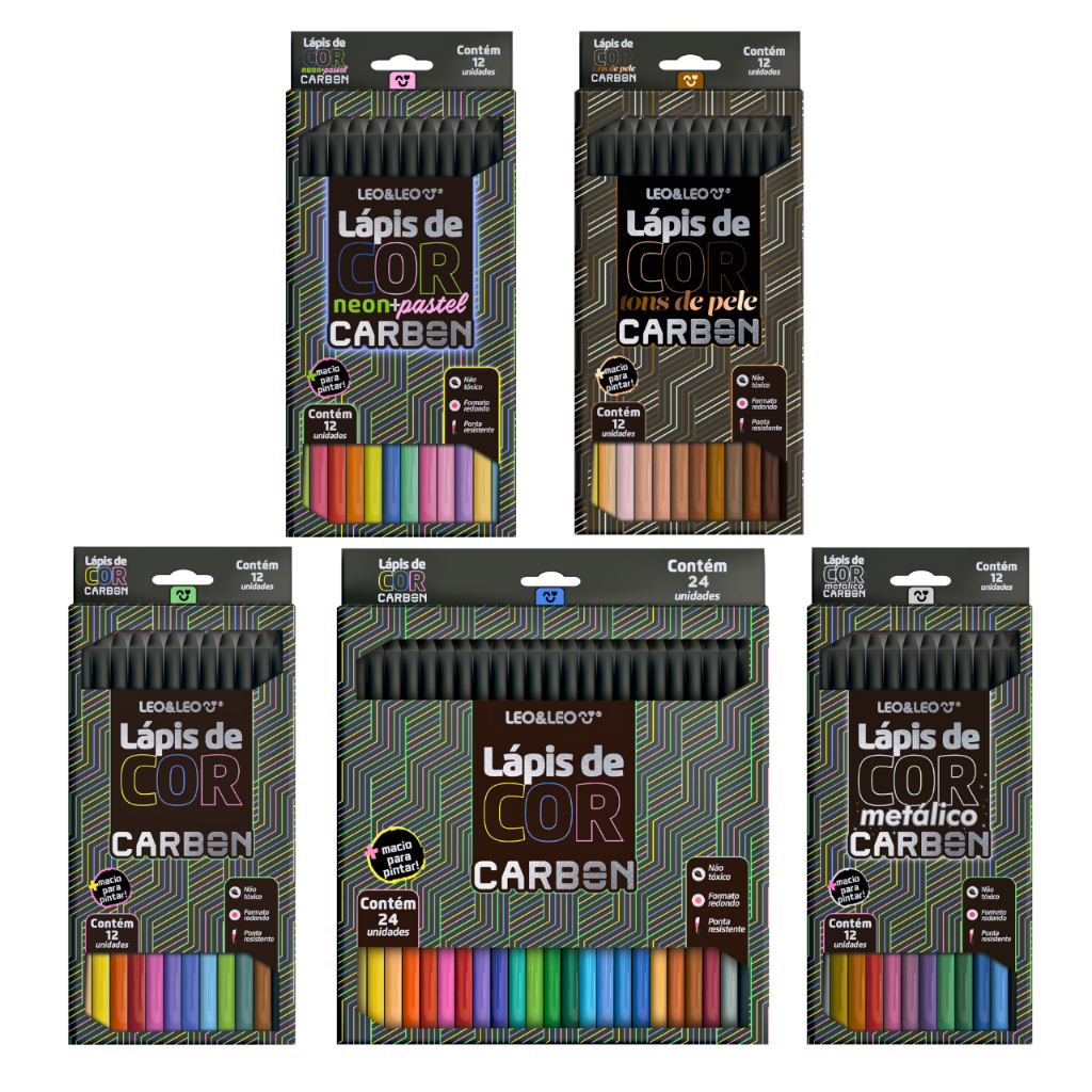 Lápis de Cor Carbon 12 / 24 Cores - Leo e Leo LEO&LEO