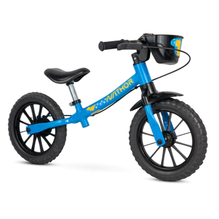 Bicicleta Infantil Balance Bike sem Pedal Masculina com Cestinho - Nathor Azul