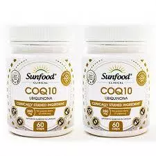 2 POTES COENZIMA Q10 UBIQUINONA 60 CAPSULAS 200MG SUNFOOD