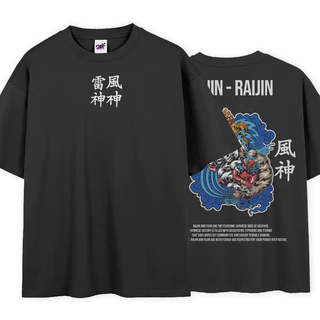 Camiseta Oversized Fujin Raijin Mitologia Japonesa Gods Of Weather T-shirt