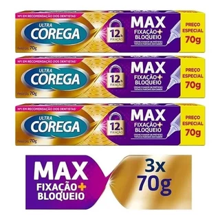 Kit 3 Corega  Sem Sabor Fixador de dentadura 70g em Oferta na Shopee