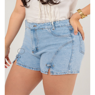 Short Jeans Feminino Meia Coxa Sem Lycra Hot Pant Luxo