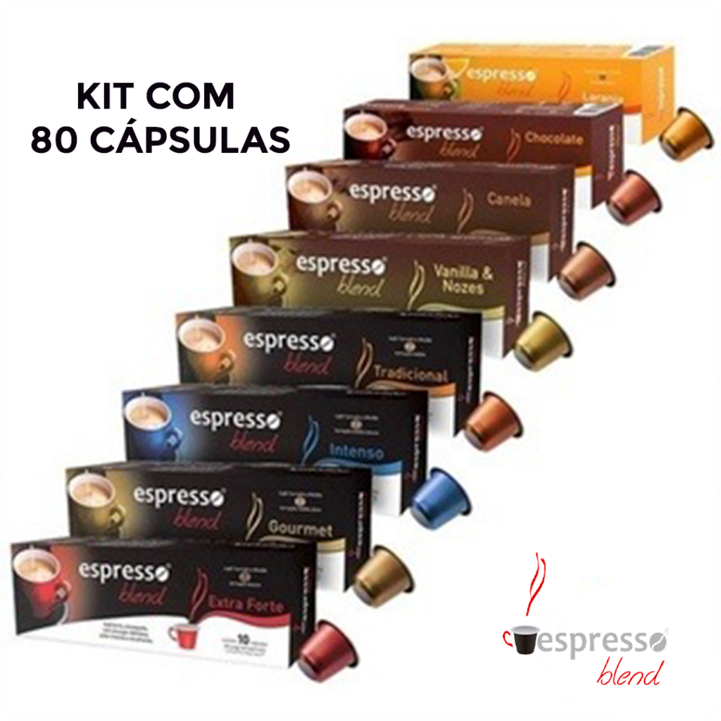 80 Cápsulas Café p/ NESPRESSO laranja chocolate vanila amendoas
