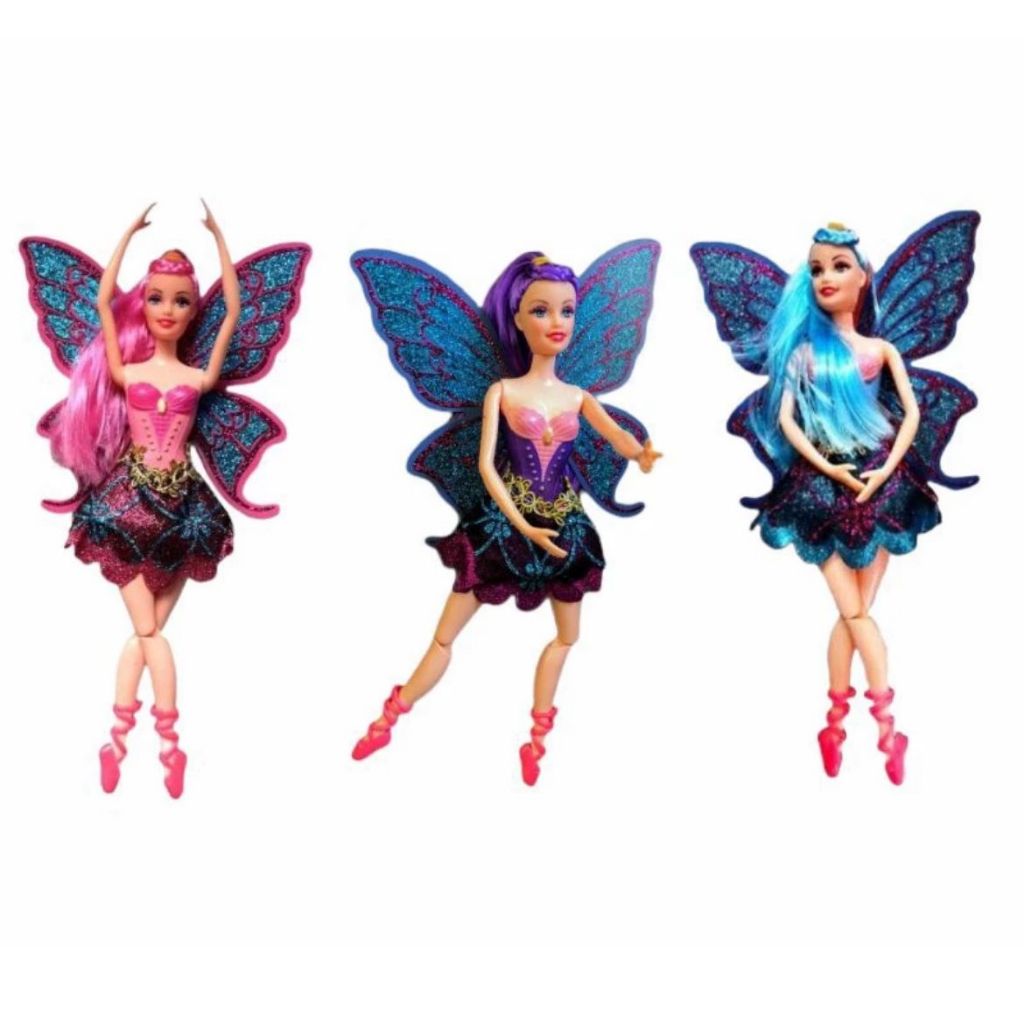 Boneca Fada Bailarina Estilo Ballet Tipo Barbie com Asas de Brilho.Pronta Entrega