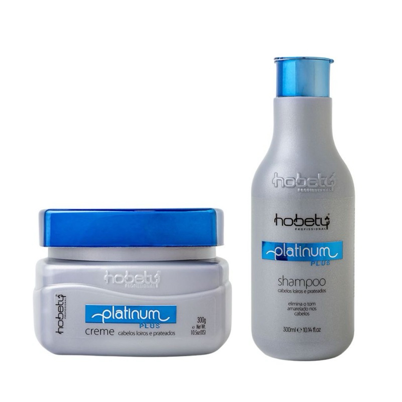 Kit Matizador Platinum Plus Hobety Shampoo 300ml Mascara 300g