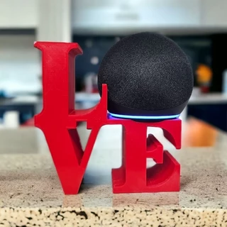Suporte Alexa Echo Dot 4 ou Echo Dot 5. Tema Amor, Love, Presente, decoração criativa, namorado