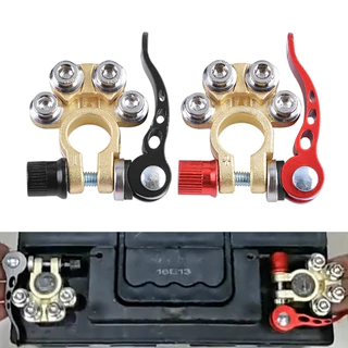 Automotivo Terminais De Bateria Conector Positivo Negativo Cabo Braçadeira Carro Caminhão Van Universal