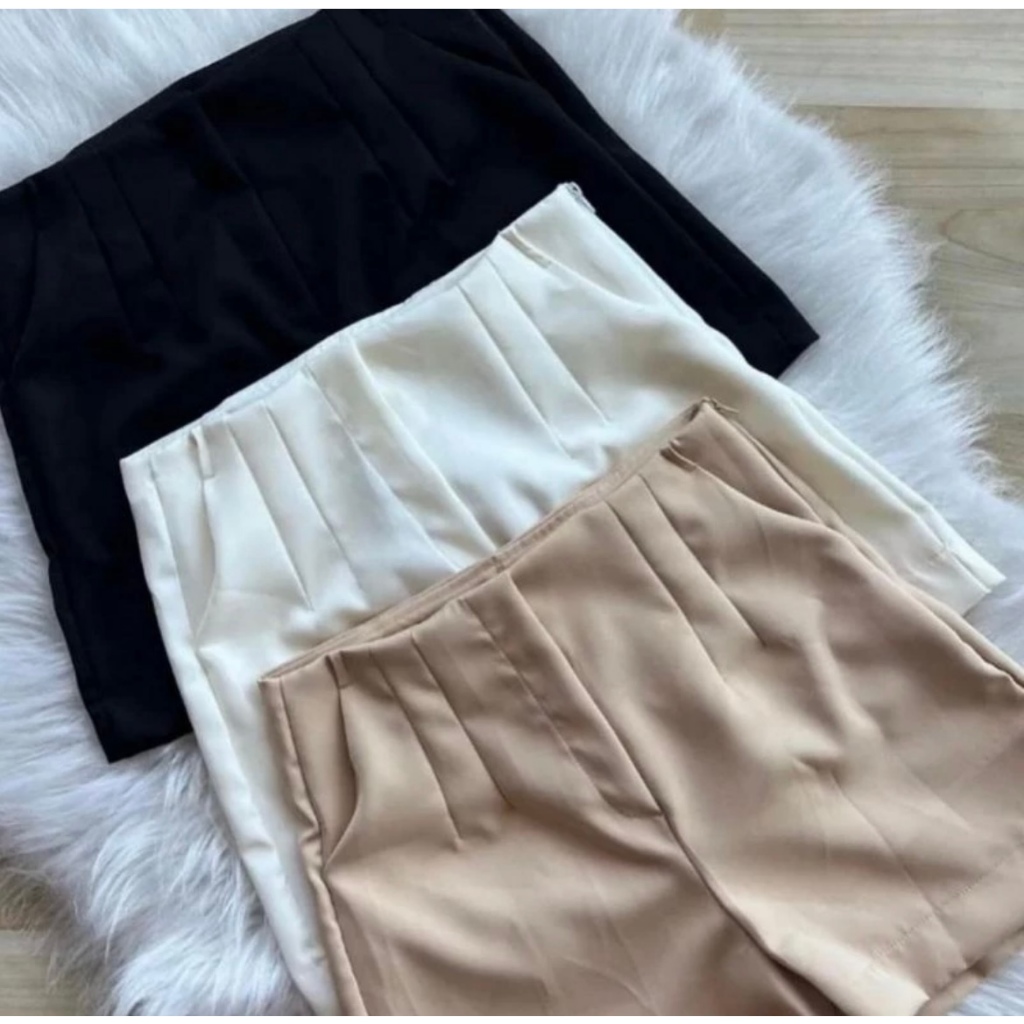 SHORT ALFAIATARIA FEMININO ZARA CINTURA ALTA COM ZÍPER NA LATERAL