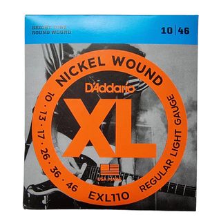 Encordoamento de Guitarra 010 Daddario XL Nickel Corda de Guitarra D'Addario 010 Nickel
