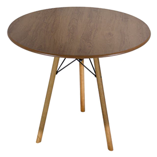 Mesa Jantar Escrivaninha Redonda 70cm 80cm Frejó Madeirado Mdf Base Eiffel Tripé Charles Eames Eucalipto